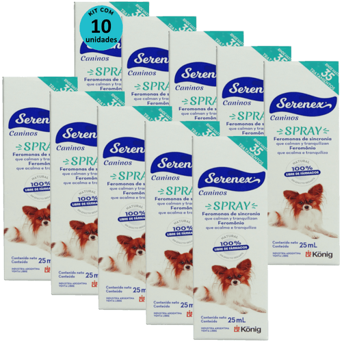 Serenex Spray 25ml Para Cães Kit Com 10 unidades